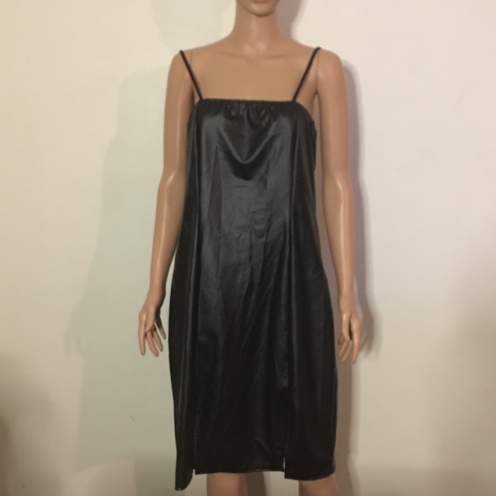 Faux leather tank top dress